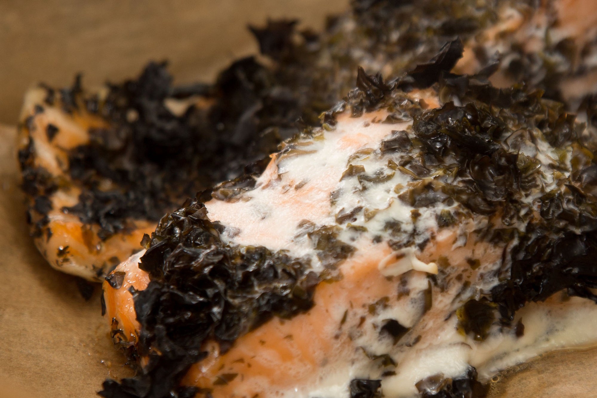 Baked Salmon with Dried Laver Seaweed