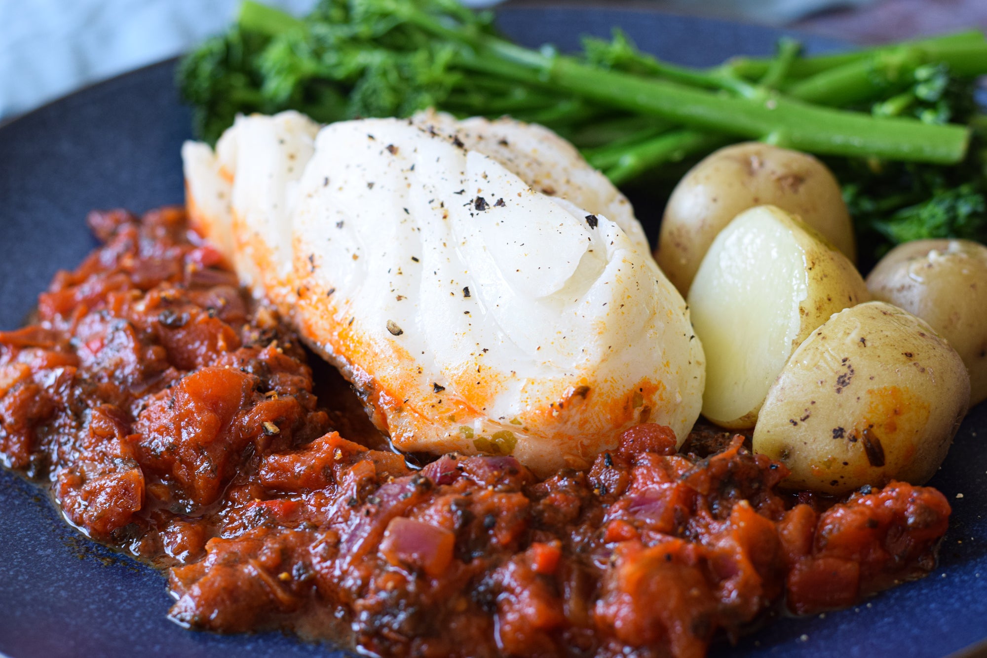 Cod with Tomato and Laverbread sauce