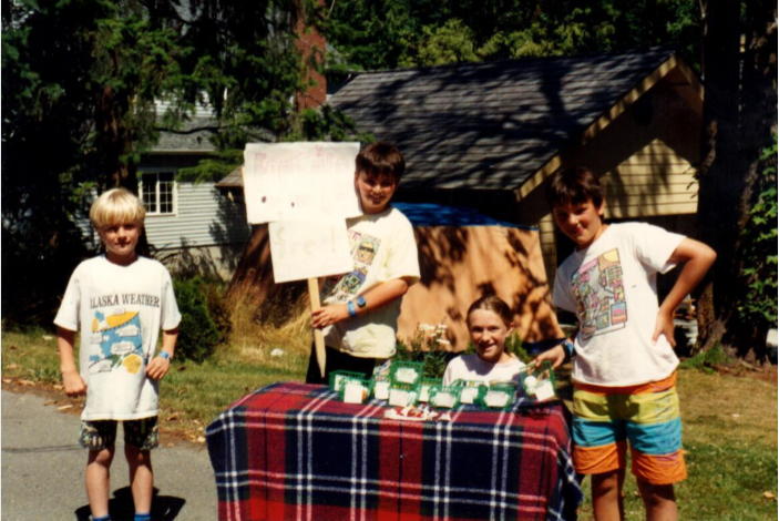 The Golf Ball Company 1991 (from left to right: Chris, me, Melanie and Ben, Paul missing from picture likely building business strategy)